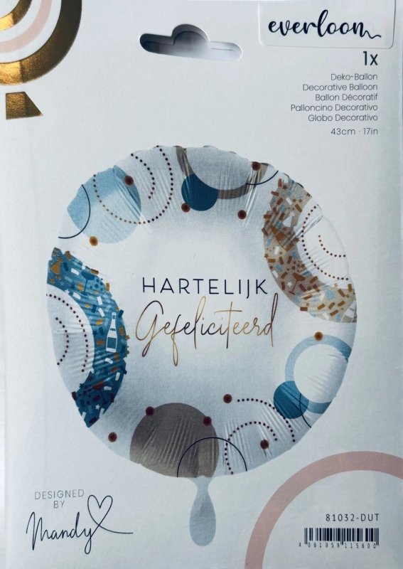 Niet gevulde gefeliciteerd ballon - Ballonnenshop.nl