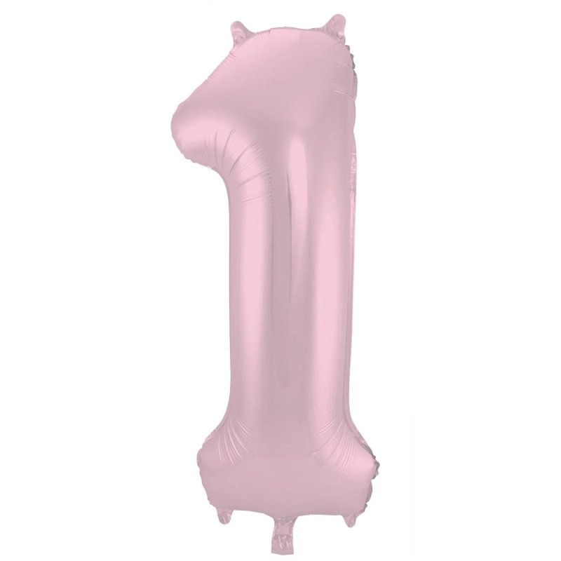 Pastel roze cijfer ballonnen 86 cm - Ballonnenshop.nl