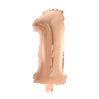 Rose gouden cijfer ballonnen 41 cm - Ballonnenshop.nl