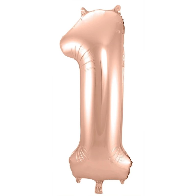 Rose gouden cijfer ballonnen 86 cm - Ballonnenshop.nl