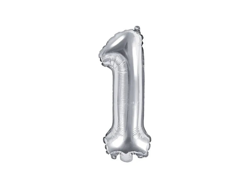 Zilveren cijfer ballonnen 35 cm - Ballonnenshop.nl