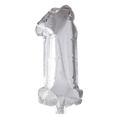 Zilveren cijfer ballonnen 41 cm - Ballonnenshop.nl