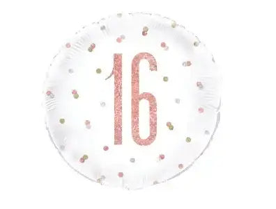 16 Jaar Folie Ballon Wit 45 cm - Ballonnenshop.nl