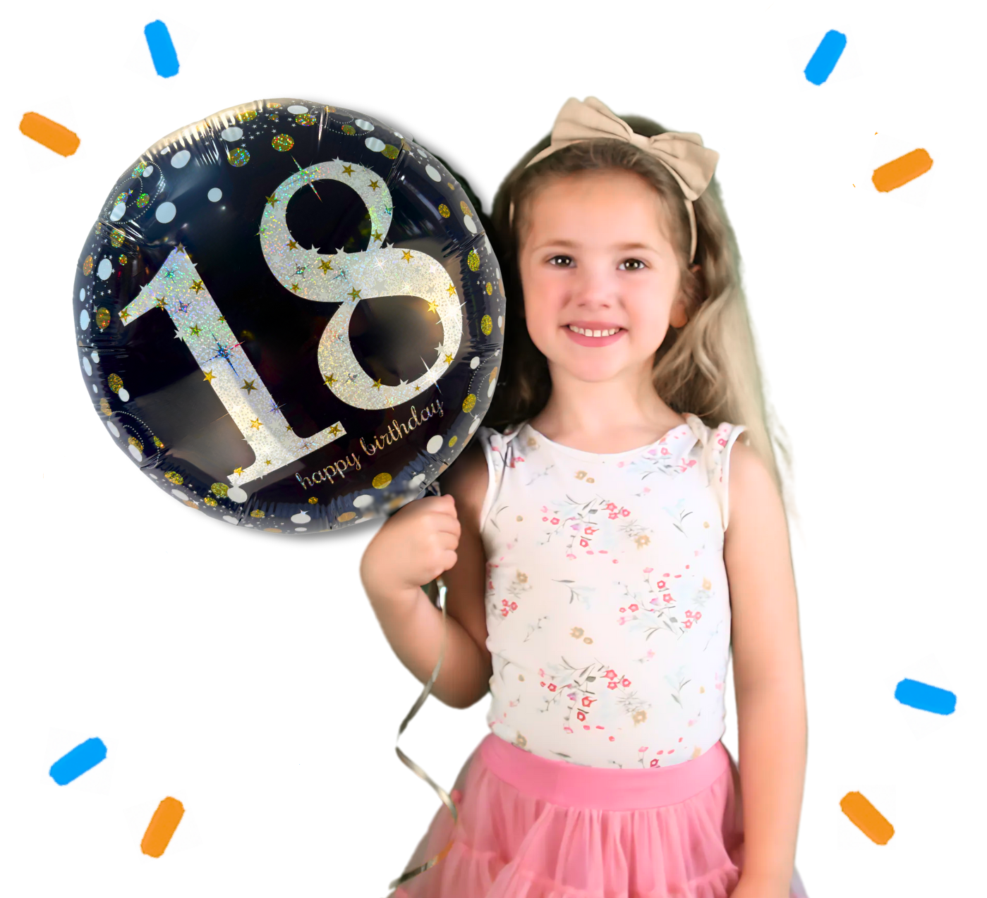 18 Jaar Helium Ballon Zwart/Zilver/Goud - Gevuld Met Helium - 46 cm