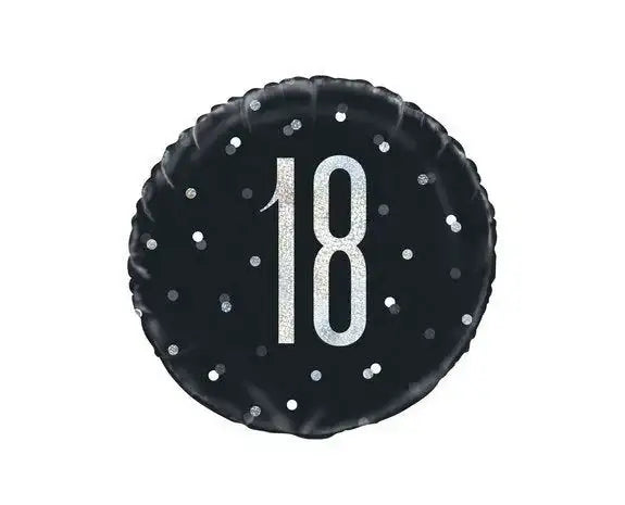 18 Jaar Folie Ballon Zwart 45 cm - Ballonnenshop.nl