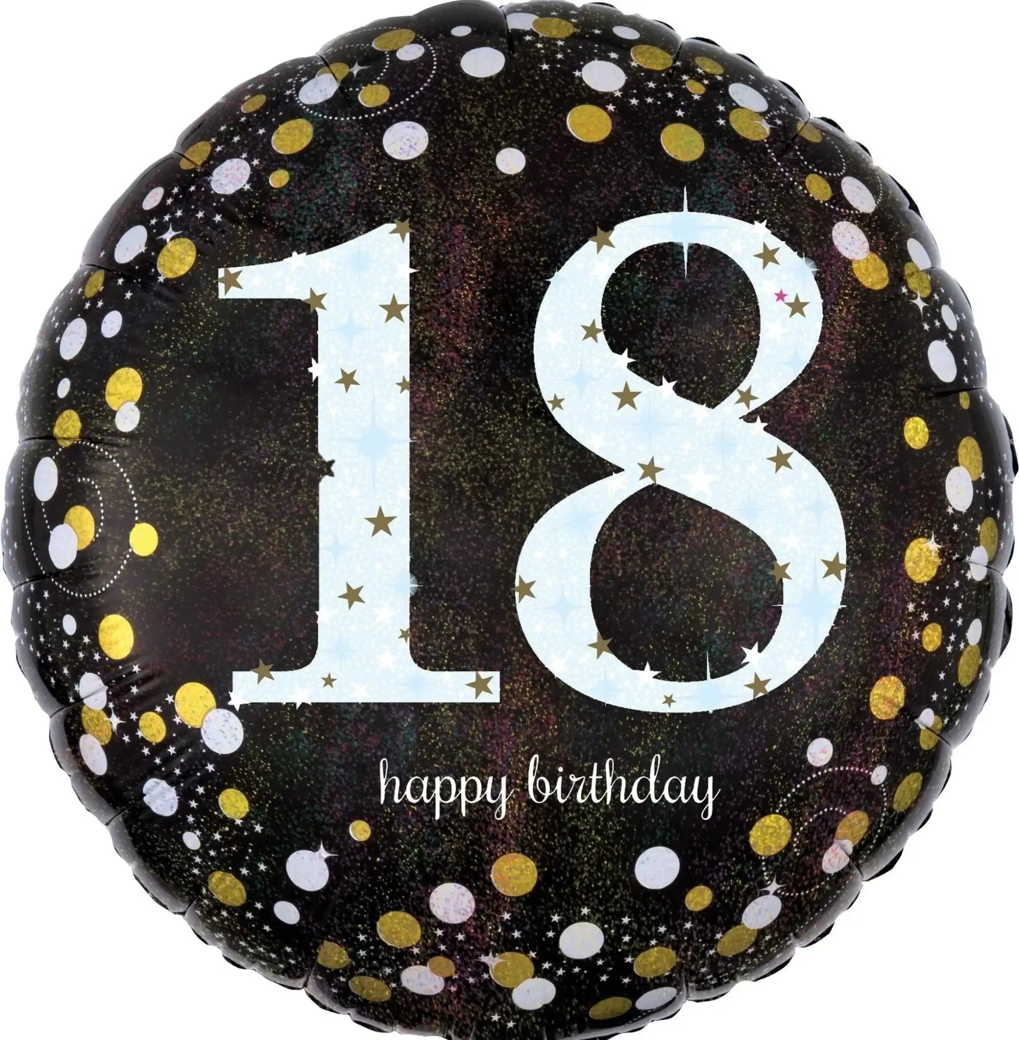 18 Jaar Folie Ballon Zwart/Zilver/Goud - 46 cm - Ballonnenshop.nl