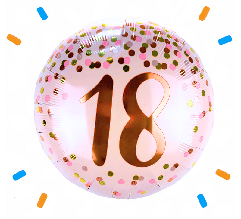 18 Jaar Helium Ballon Roze - Gevuld Met Helium - 46 cm - Ballonnenshop.nl