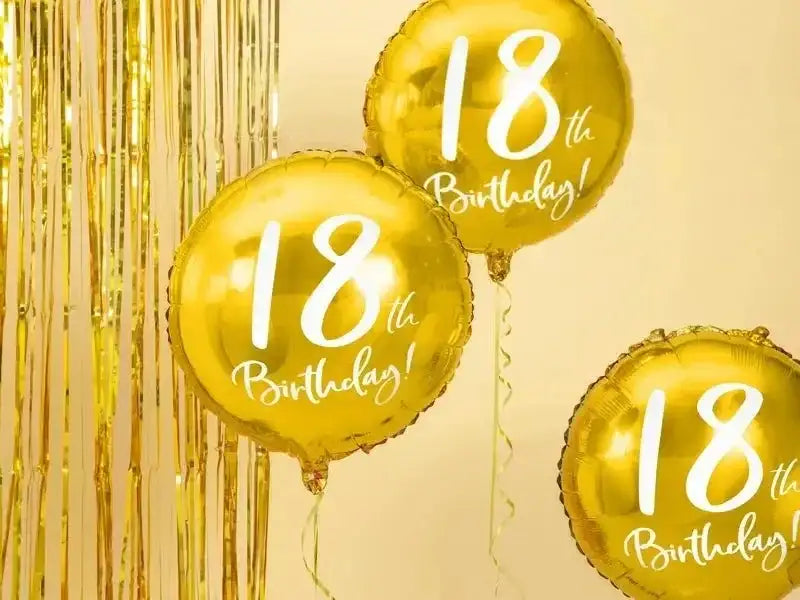 18th Birthday Folie Ballon Goud 45 cm - Ballonnenshop.nl