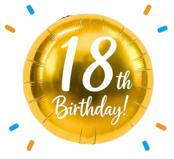 18th Birthday Helium Ballon Goud - Gevuld Met Helium - 45 cm - Ballonnenshop.nl