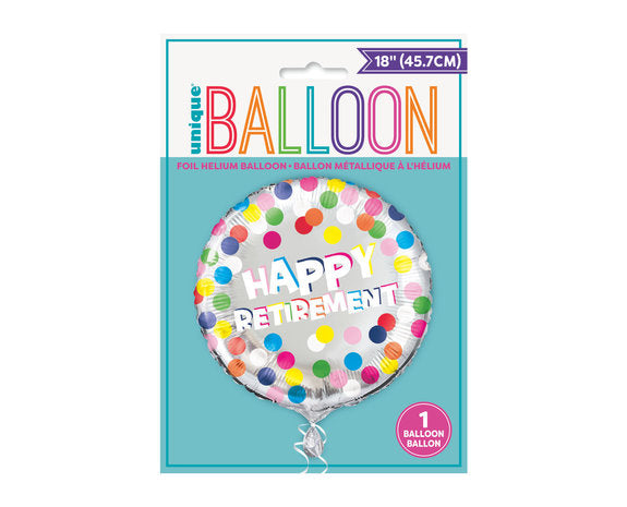 Happy Retirement Helium Ballon Gekleurd - 45 cm