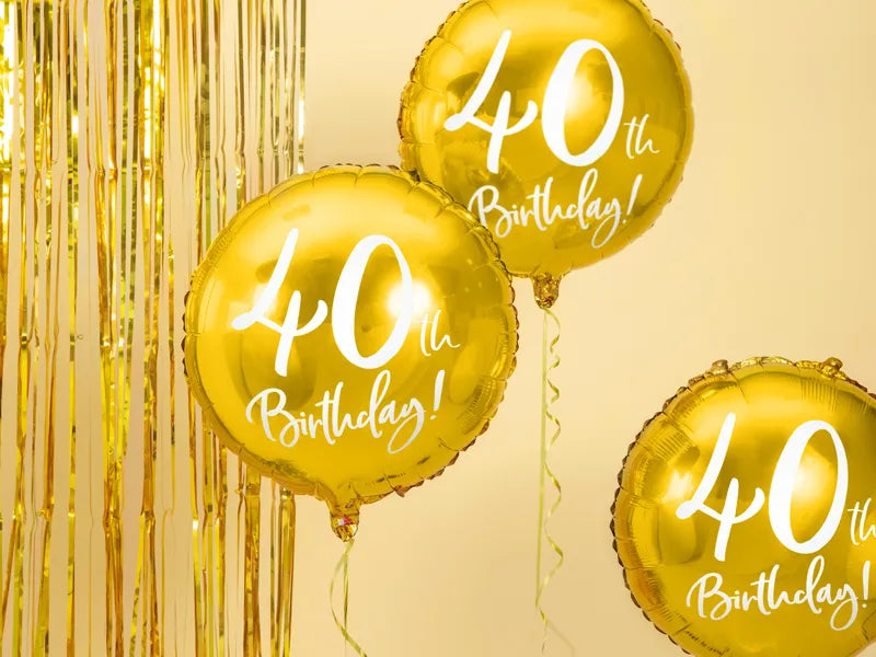 40th Birthday Helium Ballon Goud 45 cm