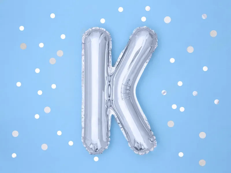Letter Ballon K Zilver - 35 cm