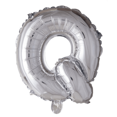 Letter Ballon Q - Zilver - 41 cm