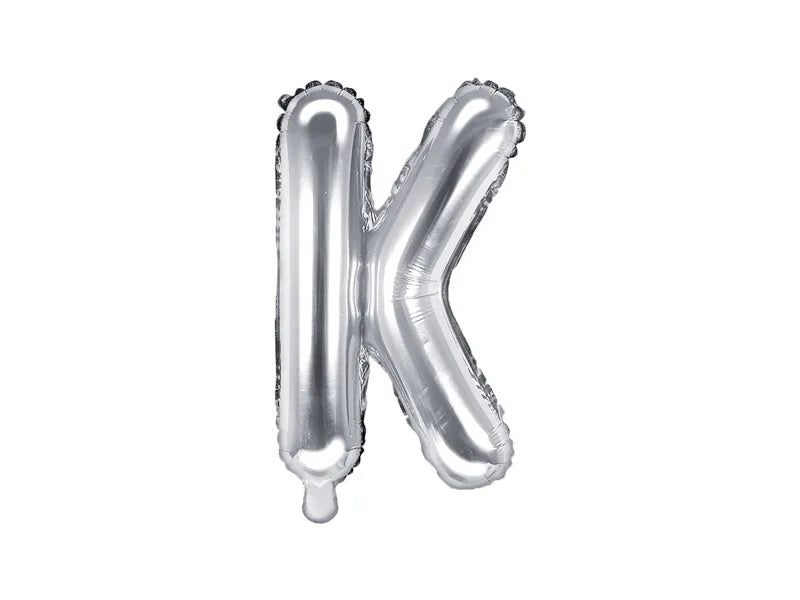 Letter Ballon K Zilver - 35 cm