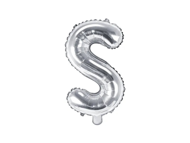 Letter Ballon S Zilver - 35 cm