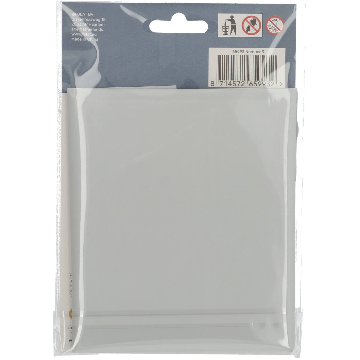 Cijfer Ballon 3 - Wit - 86 cm