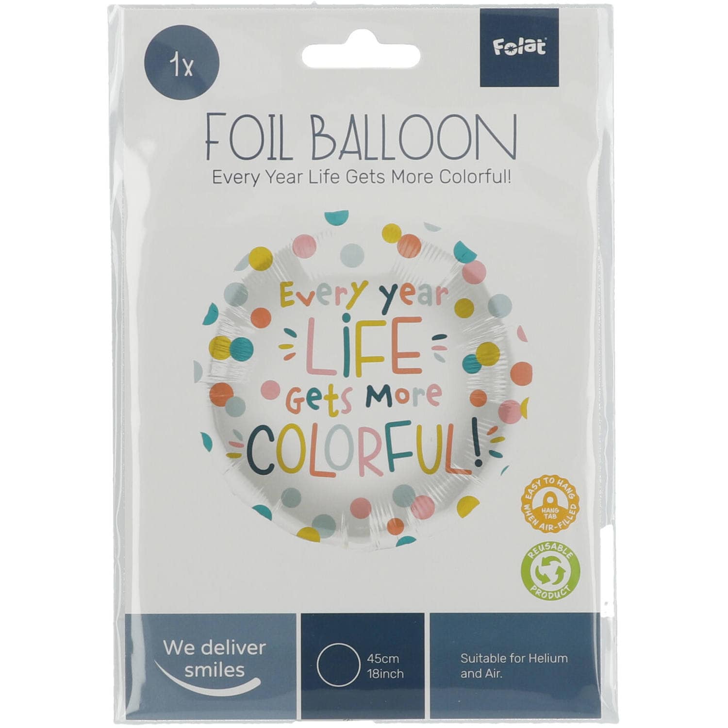 Life Gets Colorful Helium Ballon - 45 cm