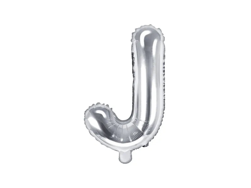 Letter Ballon J Zilver - 35 cm