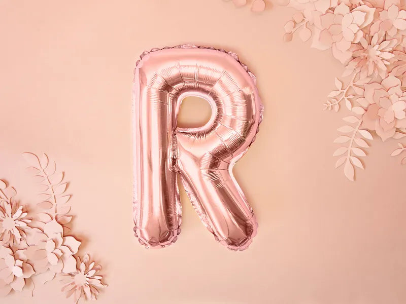 Letter Ballon R Rose Goud - 35 cm