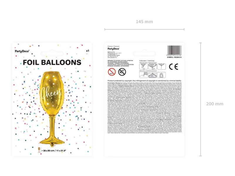 Cheers Champagne Fles Helium Ballon 80 cm