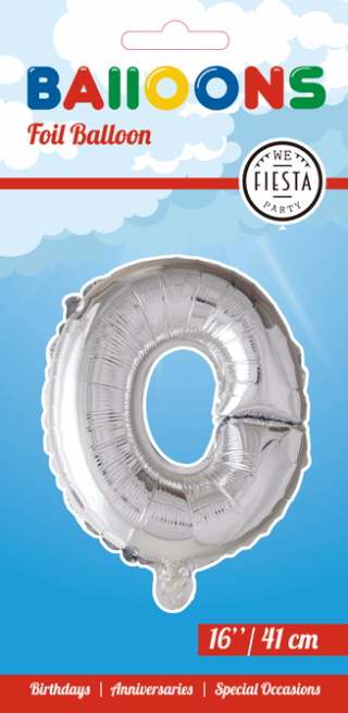 Letter Ballon O - Zilver - 41 cm