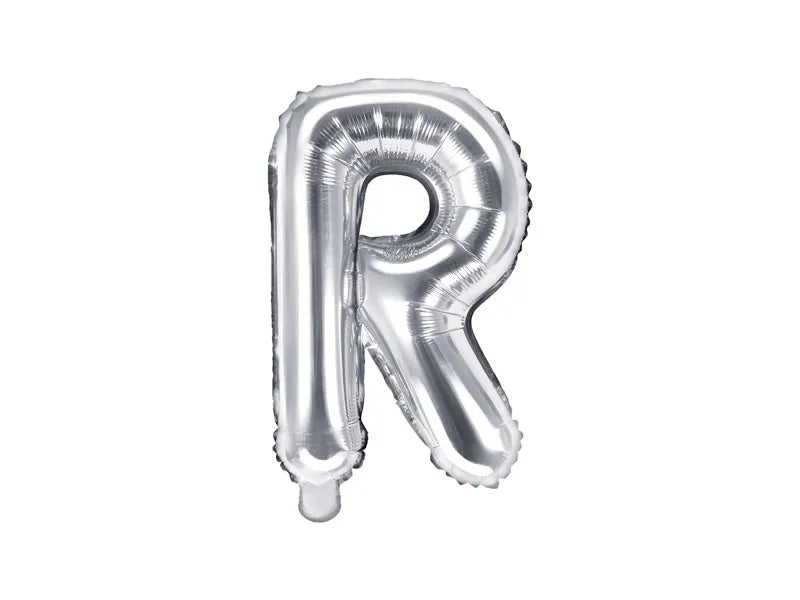 Letter Ballon R Zilver - 35 cm
