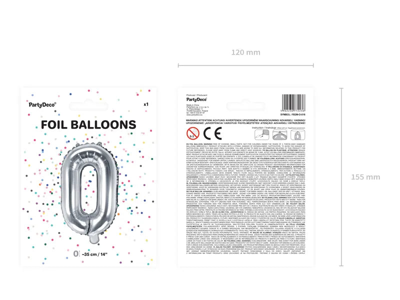 Letter Ballon O Zilver - 35 cm