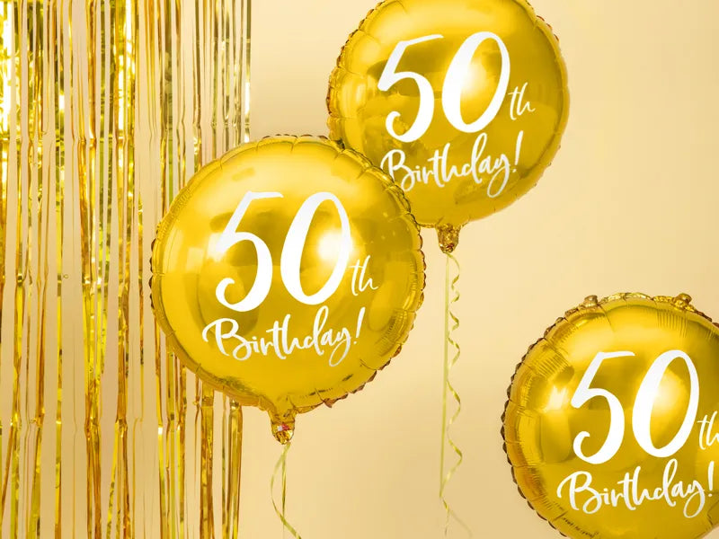 50th Birthday Helium Ballon Goud 45 cm