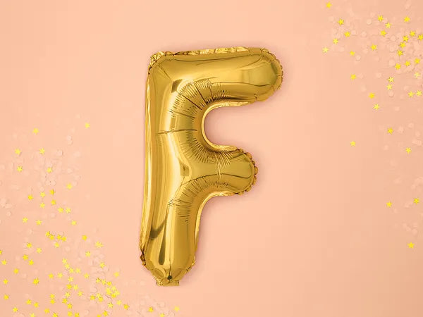 Letter Ballon F Goud - 35 cm