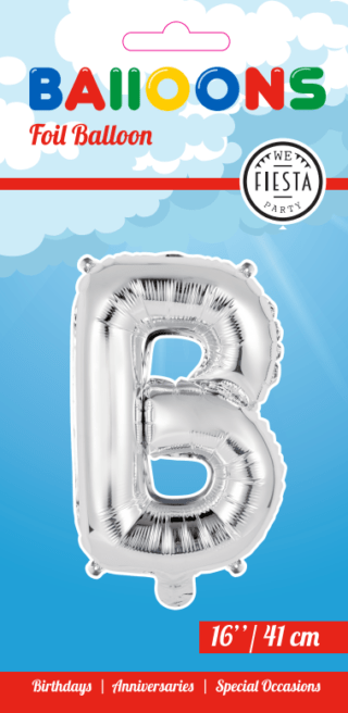 Letter Ballon B - Zilver - 41 cm