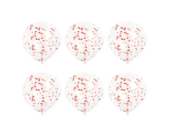 Rode Confetti Ballonnen - 6 stuks - 30,5 cm