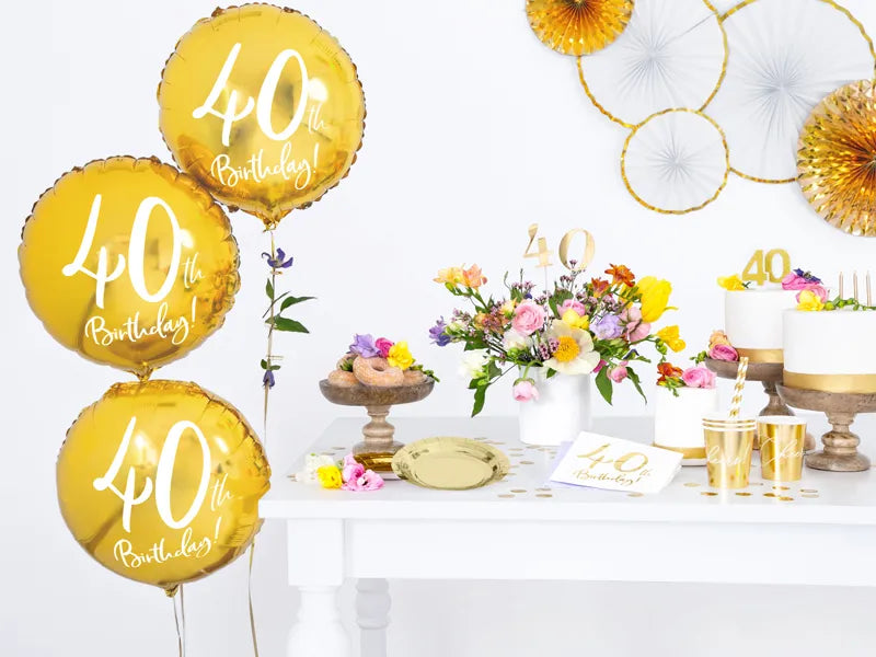 40th Birthday Helium Ballon Goud 45 cm
