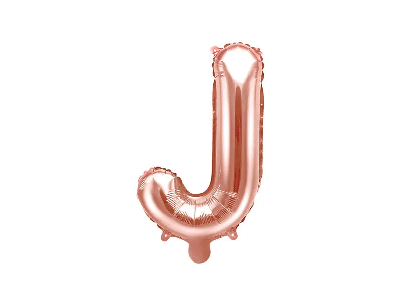 Letter Ballon J Rose Goud - 35 cm