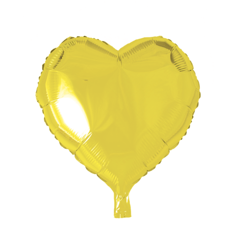 Helium Ballon Hart Geel - Gevuld Met Helium - 45 cm
