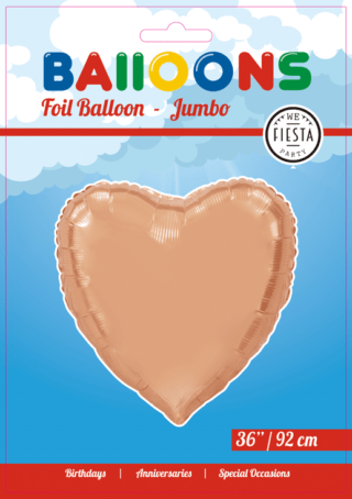 Helium Hart Ballon - Rose Goud - 91 cm
