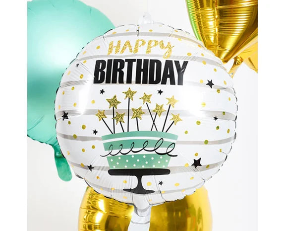 Helium Ballon Verjaardagstaart Sterren - 45 cm
