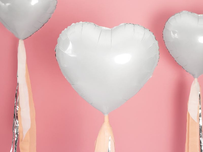 Hart Ballon Wit 45 cm