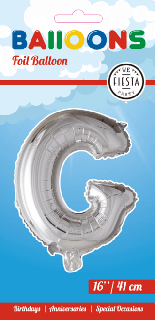 Letter Ballon G - Zilver - 41 cm
