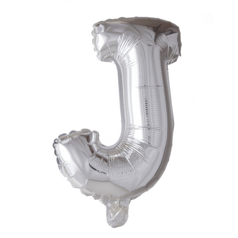 Letter Ballon J Zilver 102 cm