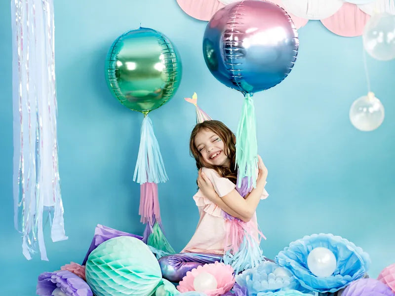 Ronde Helium Ballon Paars & Blauw 35 cm