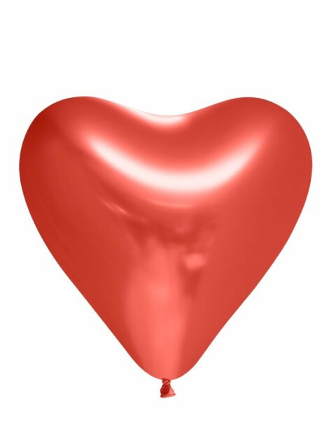 Hartjes Ballonnen - Rood - 6 stuks - 30 cm