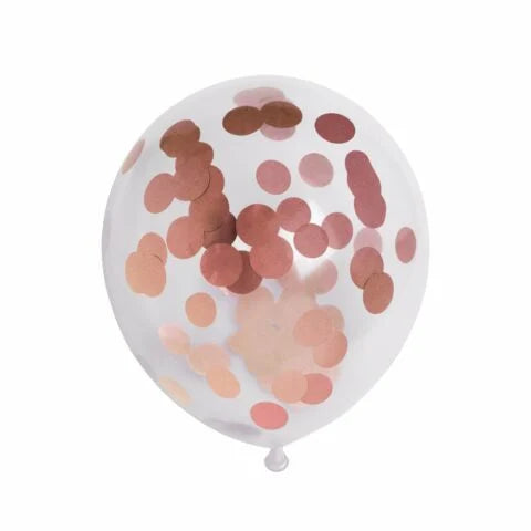 Confetti Ballonnen - Rose Goud - 6 stuks - 30 cm