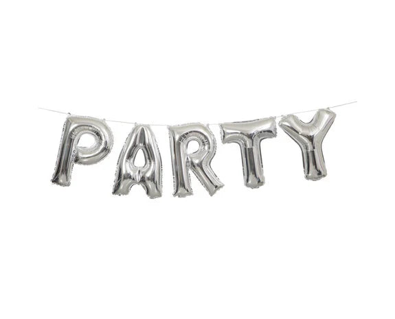 Party Letter Ballonnen Zilver 36 cm