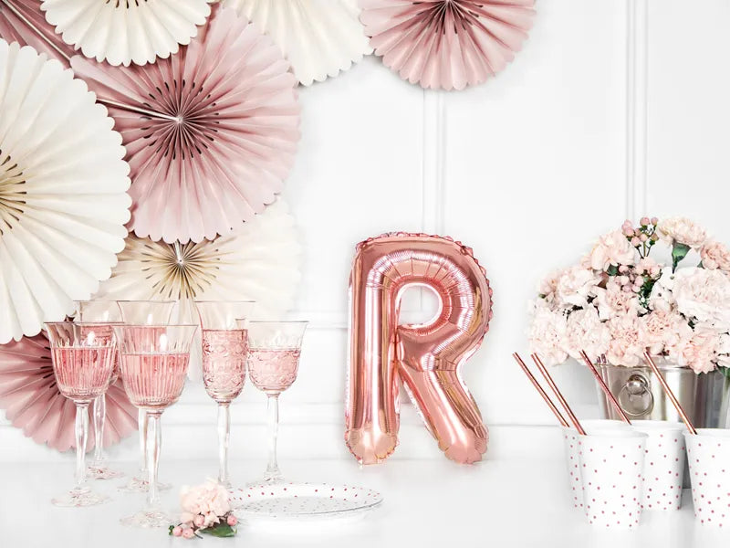 Letter Ballon R Rose Goud - 35 cm