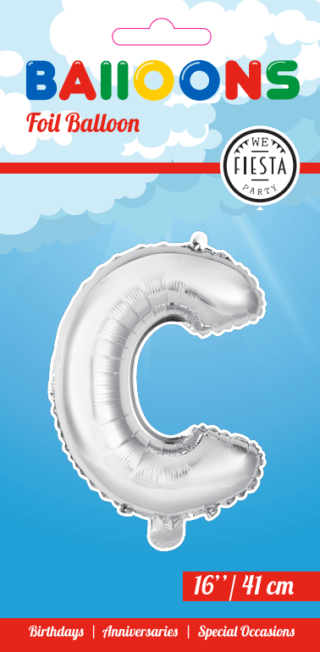 Letter Ballon C - Zilver - 41 cm