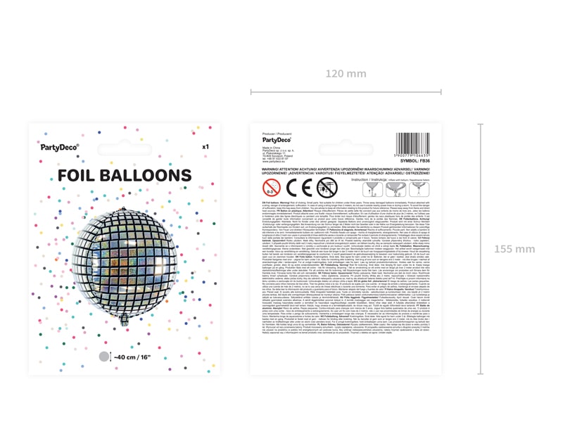 Discobal Helium Ballon 40 cm