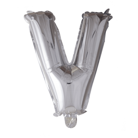 Letter Ballon V Zilver 102 cm