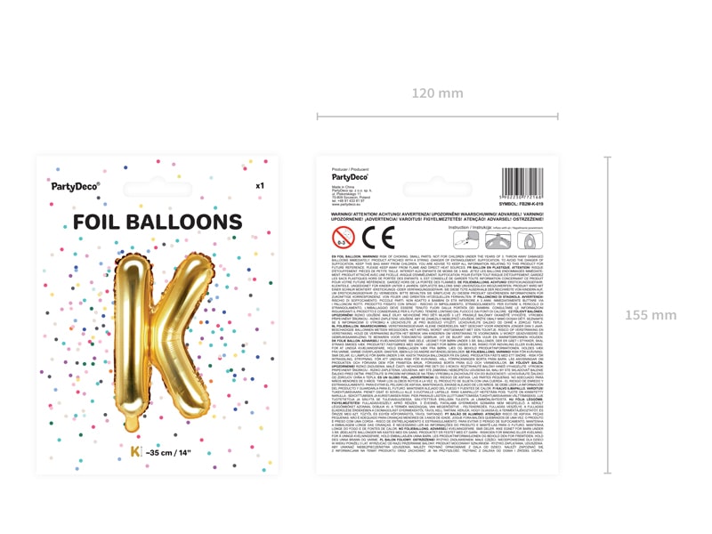 Letter Ballon K Goud - 35 cm