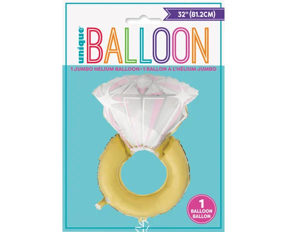 Diamant Ring Helium Ballon - 81 cm