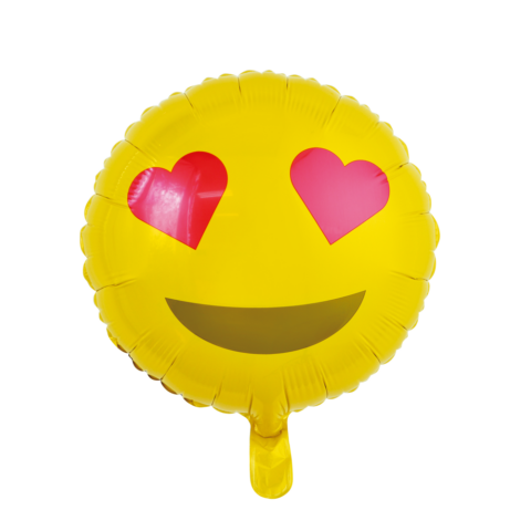 Emoji Hartjes Ogen Helium Ballon - Gevuld Met Helium - 45 cm